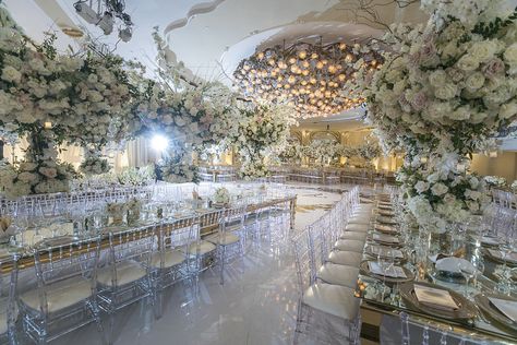 Mirror Dance Floor, Beverly Hills Hotel Wedding, Mirror Dance, White Dance Floor, The Beverly Hills Hotel, Dance Floor Wedding, Indoor Reception, Beverly Hills Hotel, Tall Centerpieces