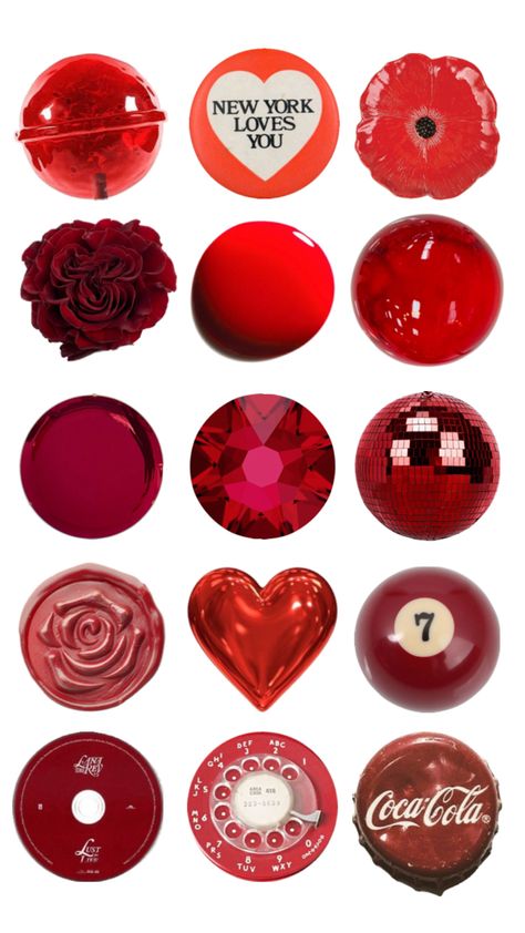 Lollipop. New York loves u. Flower. Paint drop. Cristal. Jewel. Mirrorball. Rose. Heart. Pool. Lana del rey. Telephone. Coca Cola Object Collage, Heart Pool, Pin Button Design, Lollipop Heart, Ig Icons Highlights Aesthetic, Red Lollipop, Flower Paint, Body Type Drawing, Paint Drop