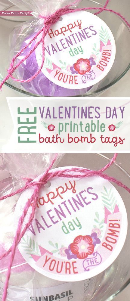 Free Valentines Day Bath Bomb Printable Tags - Press Print Party! Valentines day idea, gift, DIY, kids, for school - free printable #valentinesday #valentinesdaygiftideas Lotion Valentines Printable, Valentines Gift For Teacher From Kids Free Printable, Free Valentine Cards, Youre The Bomb, February Ideas, Valentine's Day Printables, Kid Projects, Diy Gifts For Him, Holiday Craft