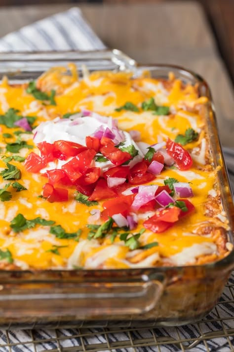 Turkey Enchilada Casserole, Ranch Chicken Recipe, King Ranch Casserole, King Ranch Chicken Casserole, King Ranch Chicken, Ranch Casserole, Beef Enchilada, Turkey Enchiladas, Ranch Chicken Recipes