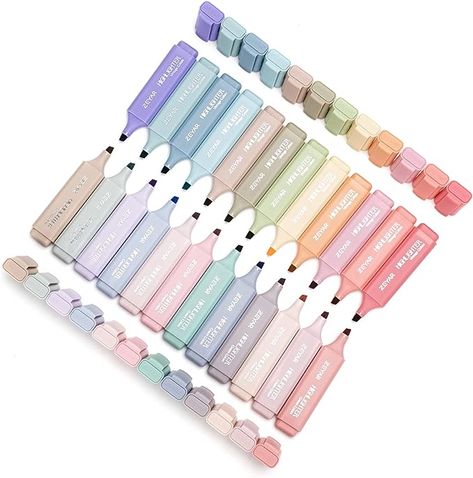 Pastel Highlighters Pens, Cute Erasers, Clear Sticky Notes, Erasable Highlighters, School Finds, Highlighter Marker, Notes School, Notes Creative, Survival Essentials