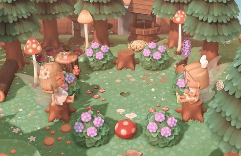 Animal Crossing Fairy Circle, Acnh Fairy Circle, Two Fairies, Fairy Island, Cottagecore Ideas, Animal Crossing Pc, Fairy Circle, Acnh Cottagecore, Animal Crossing 3ds