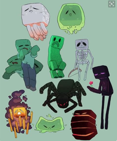 Minecraft Fanart Mob, Minecraft Mob Fanart, Minecraft Mobs Fanart, Minecraft Blueprint, Minecraft Poster, Mobs Minecraft, Memes Minecraft, Mine Minecraft, Minecraft Meme