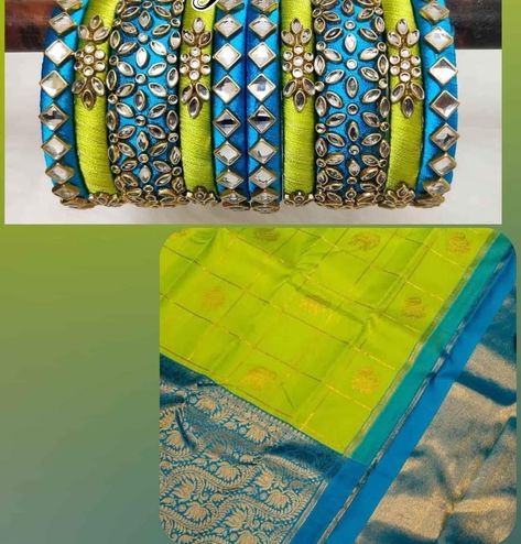 Simple Silk Thread Bangles Design, Aari Bangles, Dolly Dresses, Diy Bangles, Diy Hair Accessories Tutorial, Fabric Bangles, Hair Accessories Tutorial, Silk Thread Bangles Design, Hand Embroidered Jewelry