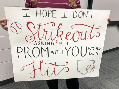 Hoco Baseball Proposals, Baseball Themed Promposal, Baseball Theme Prom Proposal, School Dance Poster Ideas Baseball, Baseball Formal Proposal, Baseball Morp Proposals, Baseball Winter Formal Proposal, Baseball Promposal Ideas, Promposal Ideas Baseball High Schools