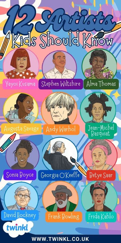 These diverse art worksheets feature 12 artists kids should know. This collection features Andy Warhol, Yayoi Kusama and Betye Saarjust to name a few. All come from different places around the world from Japan to Mexico to Guyana in South America so they are great for teaching your students about different art and the inspiring individuals that created different art forms. #inspiringart #arthistory #artists Different Art Forms, Diversity Art, Art Teacher Resources, Art History Lessons, Middle School Art Projects, 6th Grade Art, Different Art, Art Theory, Art Worksheets