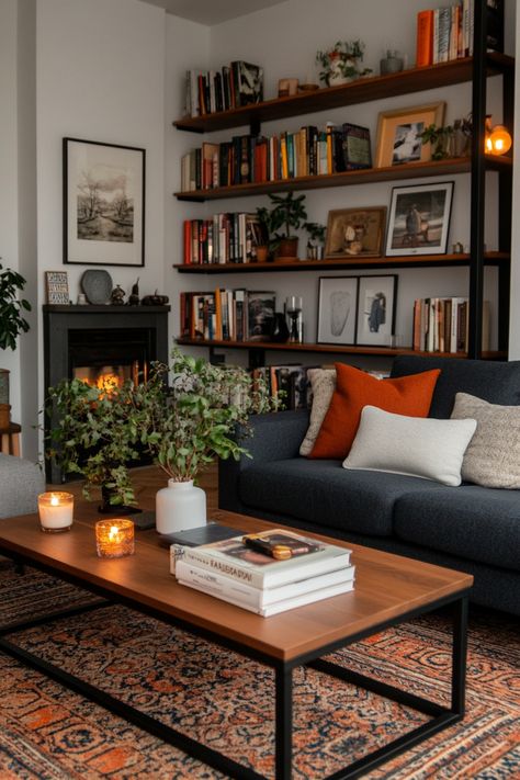 How to Get Your Living Room Both Moody and Neutral – Everyday Inspo Lived In Living Room, Cozy Maximalist Living Room, Cozy Moody Living Room, Cozy Colorful Living Room, Dutch Apartment, Man Living Room, Cheap Couches, Dark Wood Floors Living Room, Dutch Interior Design