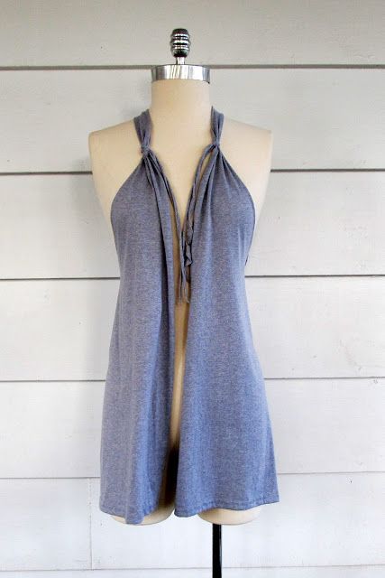 WobiSobi: Grey, No Sew Vest, DIY No Sew Vest, Sew Vest, T Shirt Upcycle, Sewing Tshirt, Upcycle Shirt, Tshirt Crafts, Old T Shirts, No Sew, Diy Couture