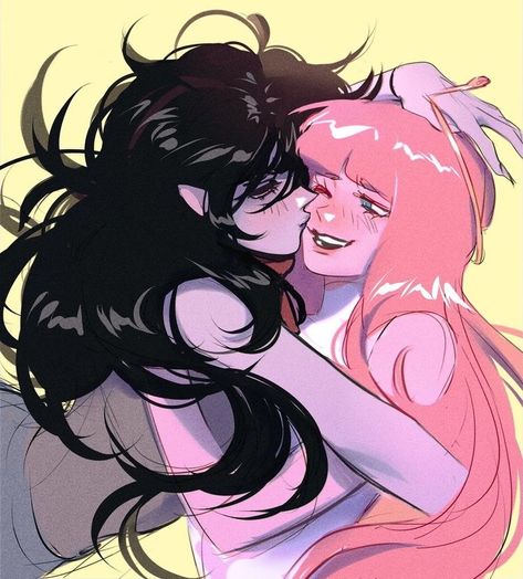 Bubblegum Marceline, Adveture Time, Marceline And Princess Bubblegum, Marceline And Bubblegum, Alternative Comics, Adventure Time Marceline, Pink Stuff, Lesbian Art, Lgbt Art