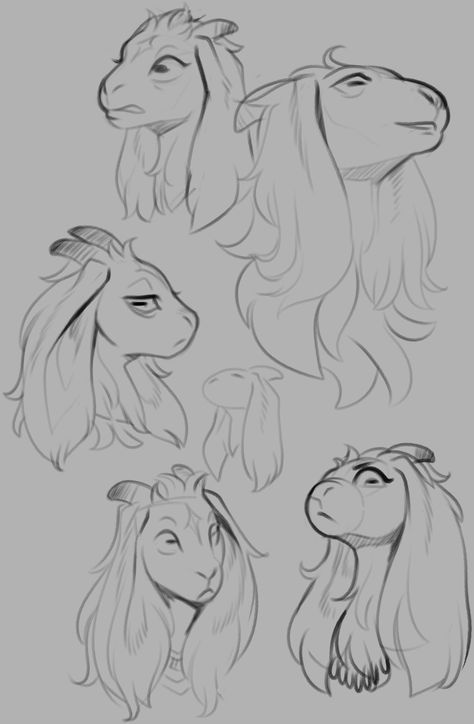 Goat Anthro Art, Goat Nose Drawing, Anthro Expression Reference, Goat Character Design Concept Art, Anthro Face Reference, Animal Mouth Reference, Anthro Goat Reference, Sheep Fursona Base, Goat Ears Drawing Reference