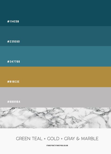 Emerald and grey colour scheme for Bathroom | Color Trends | itakeyou Royal Blue And Gold Color Palette, Green Colour Palettes, Gold Color Hex, Grey Color Pallets, Trending Bathroom Colors, Vintage Bathroom Remodel, Grey Colour Scheme, Bathroom Grey, Palette Wall