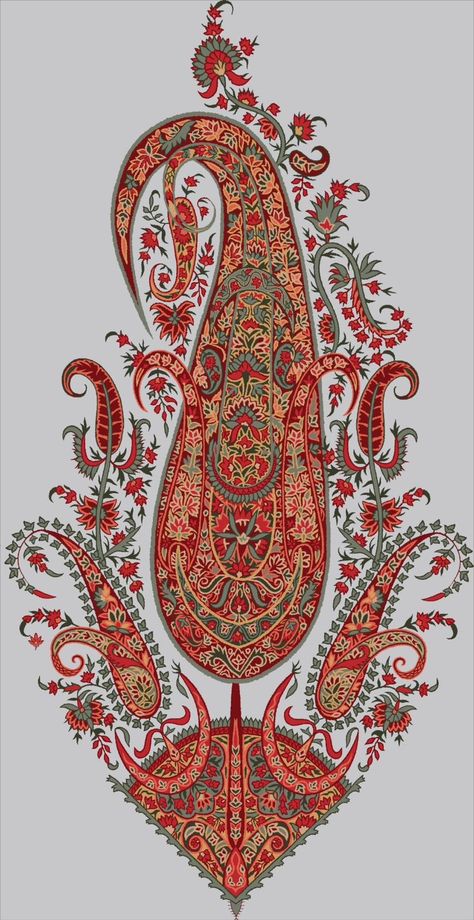 Paisley Border Design, Kashmiri Motifs, Paisley Print Design, Indigo Design, Paisley Motifs, Botanical Flower Art, Birds Embroidery Designs, Color Drawing Art, Flower Drawing Design