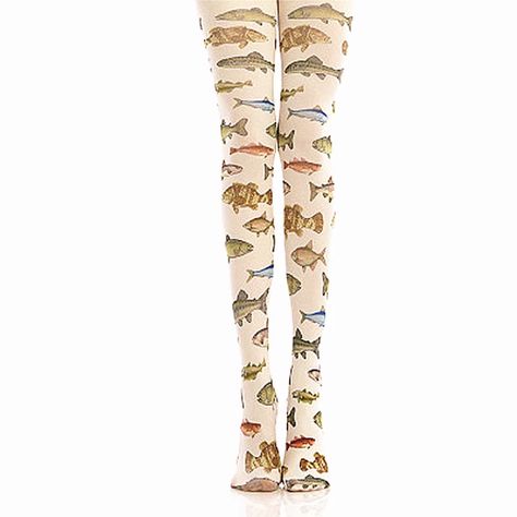 Women Tights Harajuku Fish Print | Tights Women Leggings | Pantyhose Leggings - Women - Aliexpress Funky Tights, Cool Tights, Moda Grunge, Silly Clothes, Print Tights, Printed Tights, Y2k Aesthetic Outfits, Patterned Tights, Style Japonais