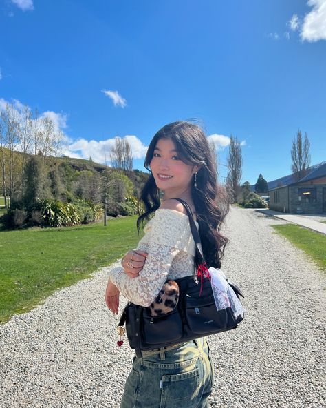 is it blush blindness or asian glow? 🍷😳 swipe till the end lol • ⭐️fit deets⭐️: top @peppermayo jeans @princesspollyboutique bag @samo_ondoh scarf @acnestudios boots @stevemadden • snippets from the wine tour in new zealand! all of the vineyards and cellar doors had such breathtaking views that I could not resist taking photos at every second😗📸 • #outfitinspiration #outfitideas #stylingideas #smallcontentcreator #peppermayo #princesspolly Samo Ondoh Bag, Cellar Doors, Taking Photos, Wine Tour, Till The End, Cute Fits, Princess Polly, Breathtaking Views, Dream Wardrobe