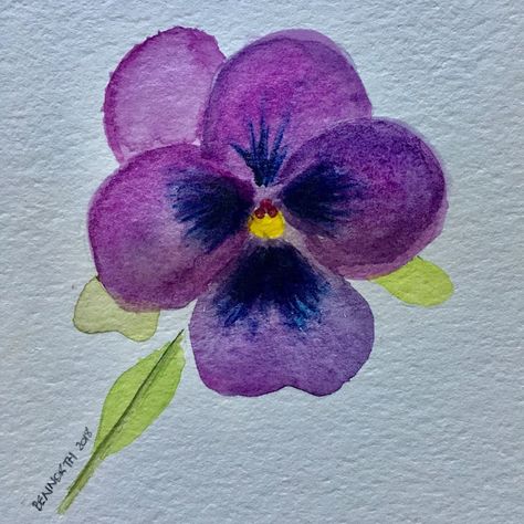 Violet Flower Painting Acrylic, Violet Painting Acrylic, Violet Watercolor Flower, Violet Flower Drawing Simple, Painting Violets, Violet Flower Painting, Violets Painting, Illinois State Flower, Purple Flower Painting