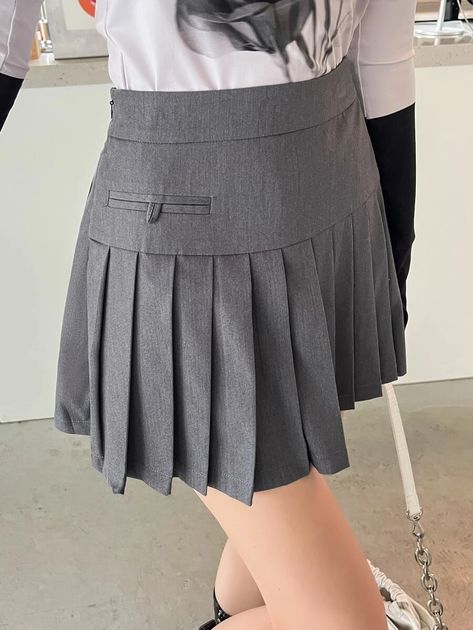 High waist denim skirt