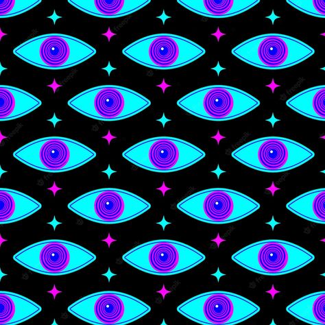 Eye Pattern Design, Trippy Designs Pattern, Trippy Graphic Design, Rave Pattern, Weird Patterns, Acid Graphics, Trippy Eye, Rave Art, Eye Wallpaper