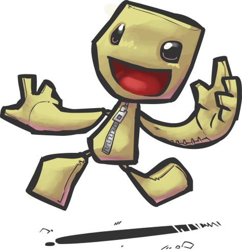 Sackboy Drawing, Sackboy Fanart, Sackboy Wallpaper, Scared Of Beans Spaceboy, Sack Boy Little Big Planet Pfp, Sack Boy, Easy Graffiti, Easy Graffiti Drawings, Little Big Planet