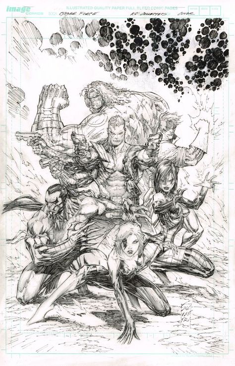 Top Cow CyberForce by Marc Silvestri Marc Silvestri Art, Mark Silvestri, Silvestri Art, Marc Silvestri, Jim Lee Art, Comic Book Layout, Top Cow, Black And White Comics, Comic Book Style