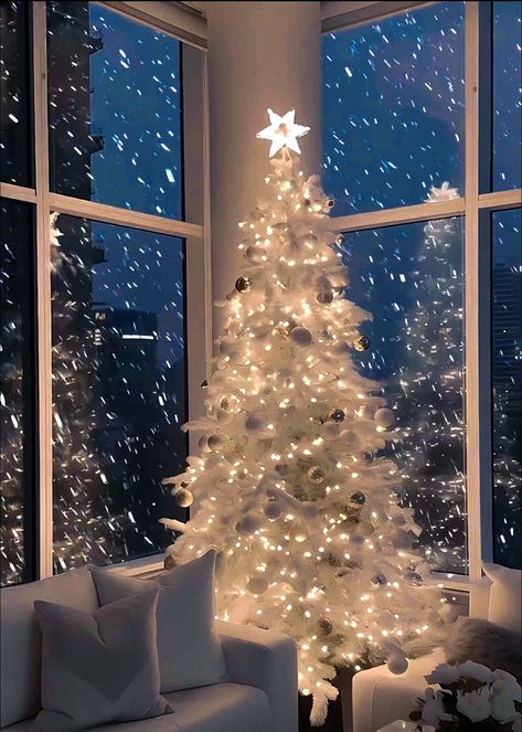 Aesthetic Snowy Background, Winter Christmas Wallpaper Iphone, Aesthetic Christmas Iphone Wallpaper, White Christmas Tree Aesthetic, White Christmas Aesthetic Wallpaper, White Christmas Tree Wallpaper, Christmas Tree Aesthetic Wallpaper, Christmas Tree Wallpaper Aesthetic, Aesthetic Snow Wallpaper