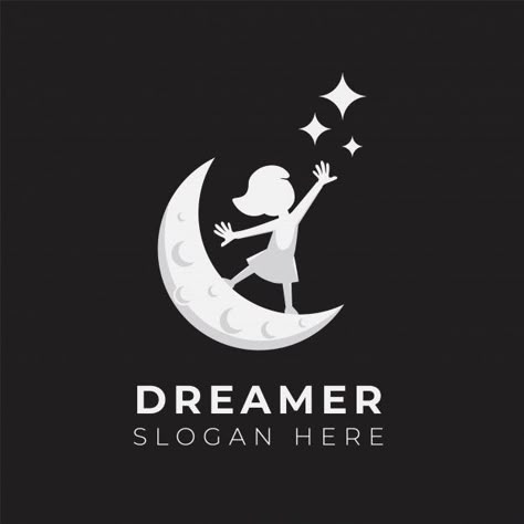 Child dream logo design illustration tem... | Premium Vector #Freepik #vector Karate Illustration, Dream Logo Design, Dreamy Logo, Child Care Logo, Logo Design Illustration, Dream Logo, Star Logo Design, Family Logo, Design For T Shirt