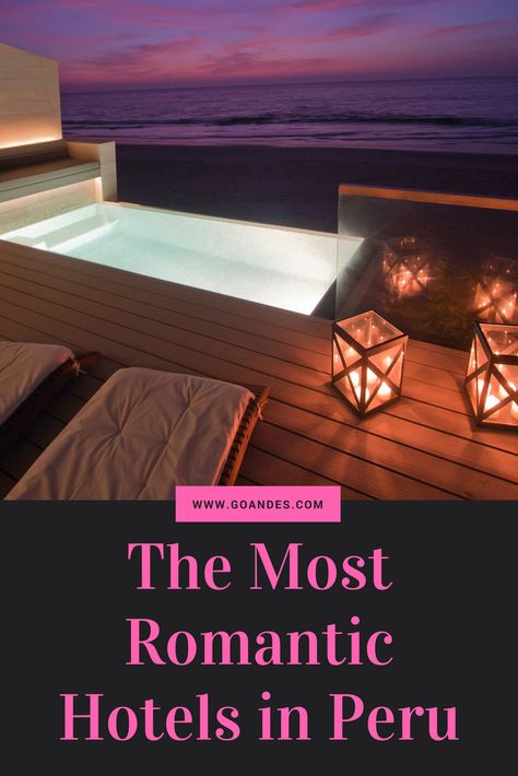 The most romantic hotels in Peru - Peru is home to some of the most romantic hotels in South America, and can be the perfect destination for a romantic holiday. Why not visit the Amazon and stay in a peaceful luxurious private villa, or enjoy a spa-break in the middle of your holiday in the tranquil surroundings of the Sacred Valley? Peru Honeymoon, Spa Break, Romantic Hotels, Honeymoon Hotels, Romantic Hotel, Romantic Holiday, Sacred Valley, Romantic Honeymoon, Dream Trip