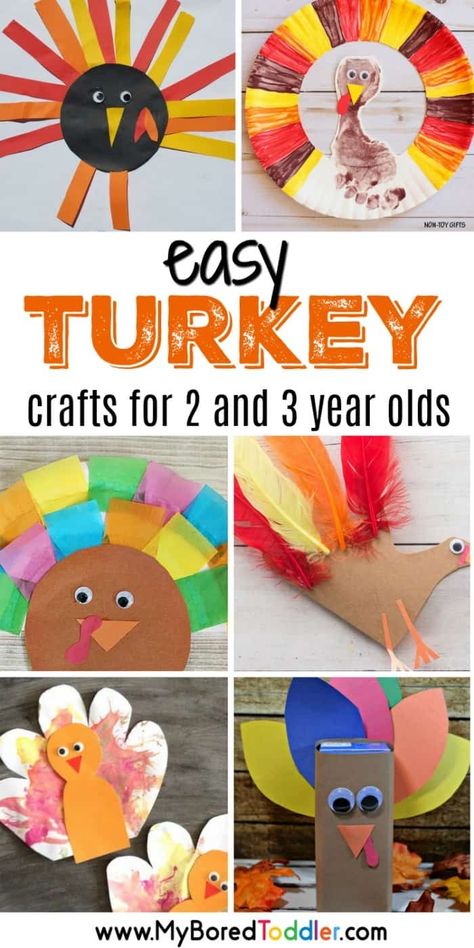 Easy Turkey Crafts for toddlers to make Turkey Crafts For Toddlers, Turkey Crafts For Kids, Fall Crafts For Toddlers, Thanksgiving Crafts For Toddlers, Fun Thanksgiving Crafts, November Ideas, Thanksgiving Kindergarten, Crafts Simple, Thanksgiving Crafts Preschool