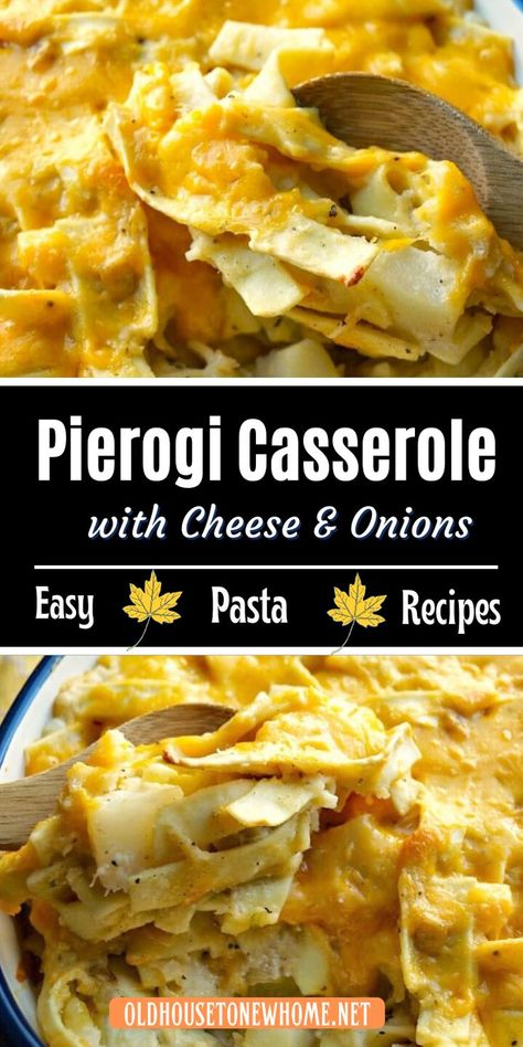 This casserole gives you all the taste of pierogi, but without all the work of rolling out the dough and stuffing it! Perogie Casserole, Pierogi Casserole, Meatless Meal, Potato Cheese, Creamy Pasta, Easy Pasta Recipes, Fresh Pasta, Meatless Meals, Easy Weeknight Meals