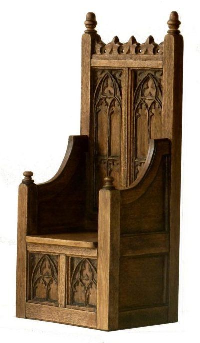 Medieval Chairs Medieval Throne, Medieval Chair, Medieval Home Decor, Medieval Decor, Medieval Furniture, Church Furniture, Miniature Chair, Gothic Furniture, Medieval Gothic