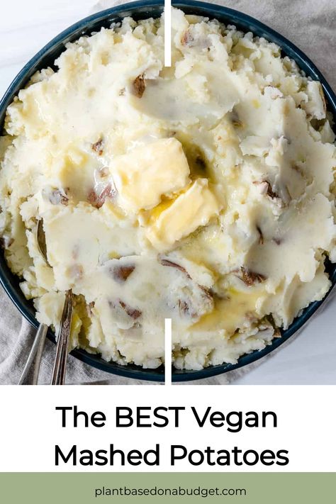 The BEST vegan mashed potatoes—no matter what you like; creamy, smooth, with butter, without, with veggies, etc. All in around 30 minutes! Vegan Mashed Potatoes Meal, Vegan Mashed Potatoes Recipe, Vegan Mashed Potatoes Instant Pot, Best Vegan Mashed Potatoes Recipe, Best Vegan Mashed Potatoes, The Best Vegan Mashed Potatoes, Vegan Mash Potatoes, Creamy Vegan Mashed Potatoes, Vegan Mashed Potatoes And Gravy