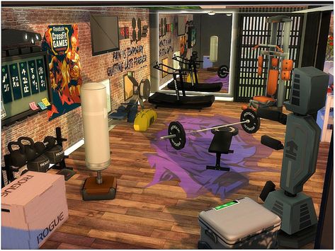 Sims 4 Home Gym, Sims 4 Gym, Small Home Gyms, Home Gym Ideas, Small Home Gym, Bedroom Inspirations Minimalist, Sea Containers, Home Gym Design, Gym Ideas