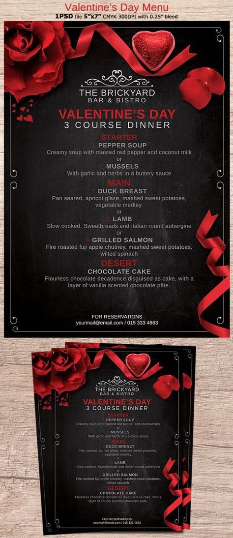 13 Best  Valentine Menu Card Dining out on Valentine's Day can be a adapted way to bless your adulation with your partner, but scoring a catch at the best accepted restaurant in boondocks Check more at http://lebde.org/13-best-valentine-menu-card/ Restaurant Card, Bistro Menu, Valentines Dinner, Ladies Design, Menu Flyer, Vegetable Medley, Dinner Restaurants, Valentine Dinner, Romantic Restaurant