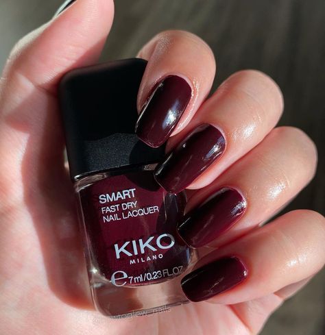 Kiko Nail Polish, Aura Red, Kiko Cosmetics, Nail Laquer, Dry Nails Fast, Fall Nail Polish, Nail Polish Colors Fall, Saved Pins, Kiko Milano