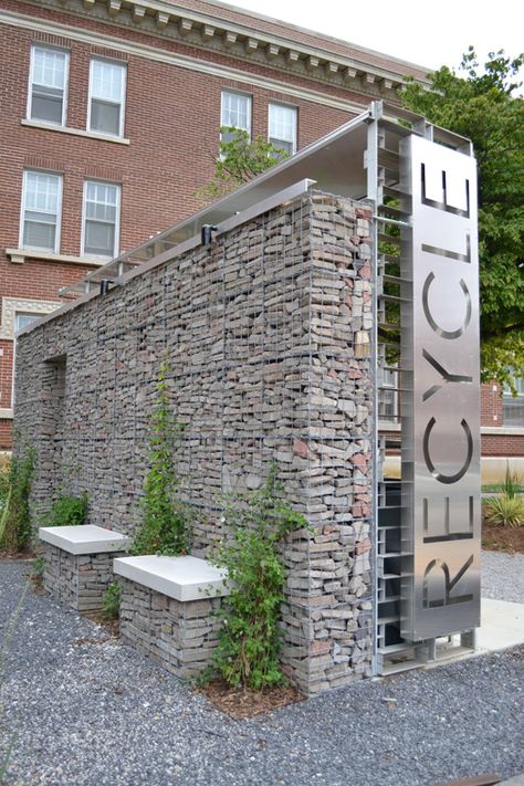 University Of Memphis, Gabion Fence, Gabion Wall, Plants Growing, Wayfinding Signage, Street Furniture, Landscape Walls, Retaining Wall, Stone Wall