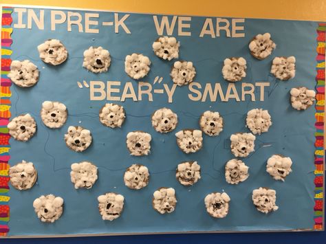 Arctic animal polar bears bulletin board for pre-k Polar Bear Bulletin Boards For Preschool, Polar Bear Bulletin Board Ideas, Polar Bear Classroom Door, Polar Bear Bulletin Board, Bear Bulletin Board Ideas, Bear Bulletin Board, Prekindergarten Activities, Bulletin Boards For Preschool, Preschool Winter Theme