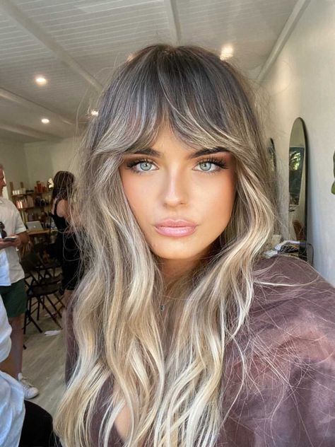 Dark Hair Bangs, Great Lengths Hair Extensions, Beauty Hair Color, Blonde Hair With Bangs, Balayage Hair Dark, Dirty Blonde Hair, Hair Color Auburn, Ash Blonde Hair, Dark Blonde Hair