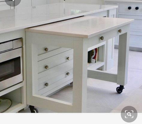 Cabinet And Dining Table, Pull Down Work Table, Galley Kitchen Remodel Floor Plans, Kitchen Cabinet Table, Pull Out Craft Table, Small Walk Through Kitchen Ideas, Pull Out Sewing Table, Kitchen Living Room Designs Ideas, Custom Sewing Room