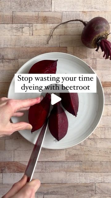 NATURAL DYEING | REBECCA DESNOS on Instagram: "Beetroot isn’t a natural dye ❌

I know it can be surprising to hear this, but the colour is a temporary stain and not a dye.

The red pigment in beetroot is betalain and it’s very unstable — it fades even if the dyed fabric is kept out of the light.

Try these kitchen dyes instead:

☕️ tea 
🍊 pomegranate skins
🧅 onion skins (yellow or red)

These plants are all rich in tannins and are excellent kitchen dyes 😍

👉 Comment GUIDE and I’ll DM you a link to download my free eBook on foraged dyes 🌿🍂✨

#naturaldyeing #plantsaremagic #botanicalcolouratyourfingertips" Dyeing With Pomegranate Skins, Natural Red Food Dye, Dyed White Hair, Red Onion Dye Fabric, Beetroot Dye Fabric, Plant Based Fabric Dye, Red Pigment, Natural Dye Fabric, Red Beets