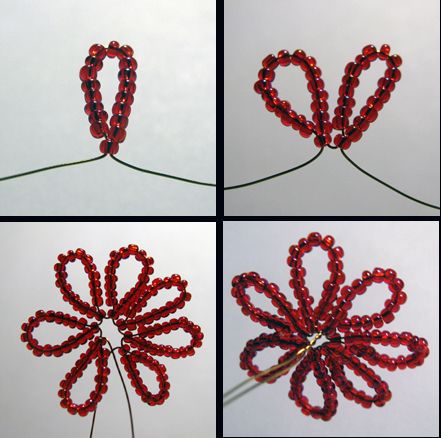 For Junior Jeweler badge Artistic Life: Tutorial: Simple Beaded Flower Flower Bead Pattern, Beaded Cactus, Beading Instructions, Seed Bead Jewelry Patterns, Beaded Flowers Patterns, Seed Bead Crafts, Seed Bead Flowers, French Beaded Flowers, Art Textiles