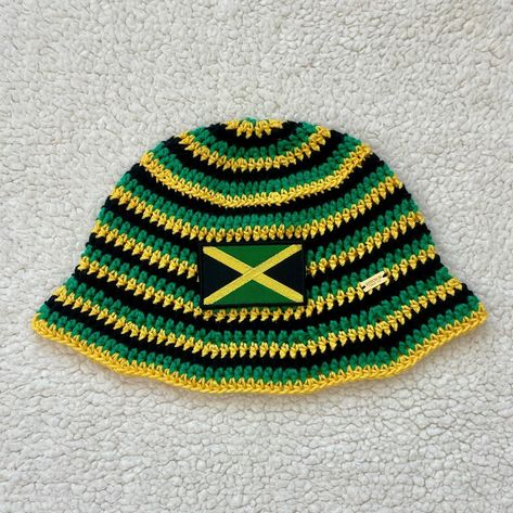 Jamaican Crochet Buckethat. 💚💛🖤 #crochet #stitch26fiberco #stitchedbyadri #stitch26 #handmade #texas #dallas #buckethat #jamaica #rasta Jamaica Crochet, Jamaican Crochet, Texas Dallas, Crochet Clothing And Accessories, Crochet Cap, Crochet Clothing, Crochet Bags, May 7, Crochet Clothes