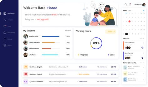 Teacher Dashboard on Behance Online Learning Platform Design, Lms Dashboard, Teacher Dashboard, Dashboard App, Student Board, Student Dashboard, Learning Web, Student Attendance, Card Ui