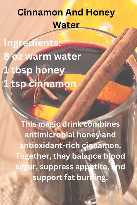 Discover the benefits of Cinnamon and Honey Water.Try it today! How To Drink Cinnamon Water, Water And Cinnamon Drink, Honey Water Recipe, Cinnamon Water Benefits, Honey Tea Recipe, Honey Cinnamon Water, Hot Fall Drinks, Spice Tea Mix, Benefits Of Cinnamon