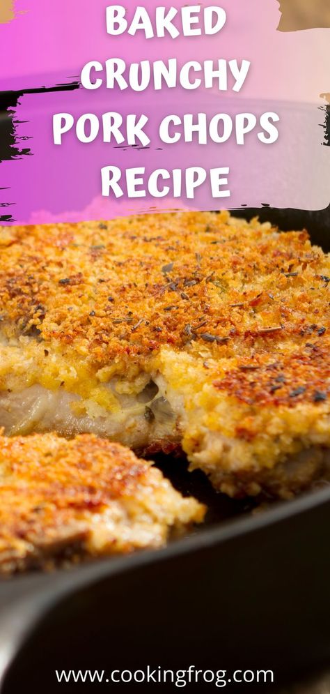 Pork Chop Recipes With Panko Crumbs, Panko Parmesan Pork Chops, Baked Boneless Pork Chop Recipes Parmesan Crusted, Breaded Pork Chop Recipes Baked Bone In, Parmesan Crusted Pork Chops Oven, Pork Chop No Bone Recipes, Prom Chops In Oven, Crunchy Baked Pork Chops, Panko Crusted Pork Chops Baked