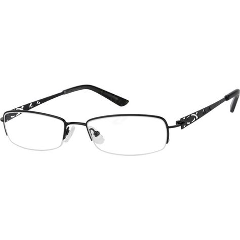 A medium size, hypoallergenic stainless steel half-rim frame with designer temples....Price - $19.00-6cBCAh3a Square Glasses Women, Zenni Glasses, Black Rectangle Glasses, Glasses Rectangle, Glasses Png, Zenni Optical, Black Rectangle, Square Glasses, Frame Glasses