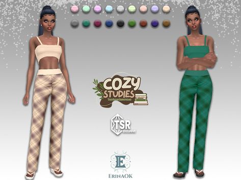 Cotton Loungewear, Sims 4 Cc Makeup, Tulle Midi Dress, Sims 1, Sims 4 Clothing, Animal Skin, Maxis Match, Plaid Pants, The Sims Resource