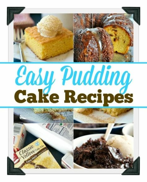 Here are some easy pudding cake recipes to make at home! Using cake mix or completely homemade they are super moist and one of our favorite desserts! #pudding #cake #dessert #recipe #easy #cakes Pudding Cake Recipes, Desserts Pudding, Easy Pudding, Banana Recipes Overripe, Banana Coffee Cakes, Easy Cakes, Easy Puddings, Recipes To Make At Home, Best Banana Pudding