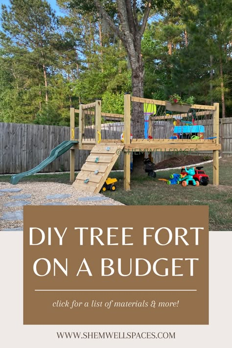 Play Area Backyard, Backyard Kids Play Area, Tree Fort, Tree House Diy, Diy Playground, Kids Outdoor Play, Outdoor Play Area, Backyard Playground, Backyard Play