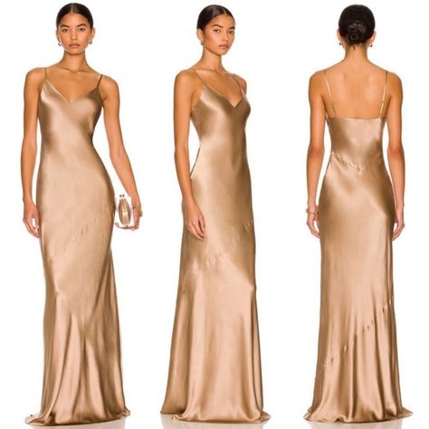 L’agence Serita Maxi V-Neck Bias Dress In Champagne Size 16 Nwot Armpit To Armpit-20", Top To Bottom-64" Waist-38" Self: 100% Silk Lining: 100% Poly Made In China Dry Clean Only Fully Lined Pull-On Styling Adjustable Shoulder Straps Charmeuse Fabric Revolve Style No. Lagr-Wd90 Manufacturer Style No. 61078clw Please See Picture For Small Snag Bias Dress, Empire Maxi Dress, Charmeuse Fabric, Halter Neck Maxi Dress, Silk Shirt Dress, Silk Chiffon Dress, Drawstring Dresses, Column Dress, Maxi Slip Dress