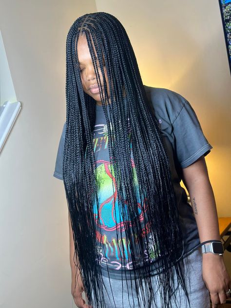 Small Full Knotless Braids, Extra Small Box Braids, Extra Small Knotless Braids, Small Knotless Braids, Small Knotless, Small Box Braids, Stitch Braids, Blowout Hair, Knotless Braids