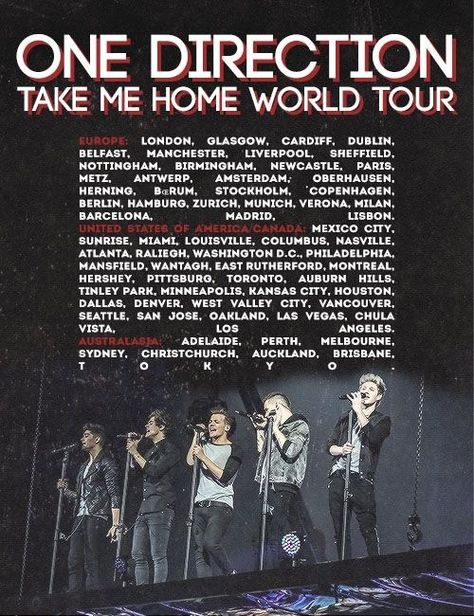 1d Poster, Take Me Home Tour, Uh Huh Honey, Artist Posters, Song Posters, Where We Are Tour, Harry Styles Poster, One Direction Wallpaper, Tour Poster